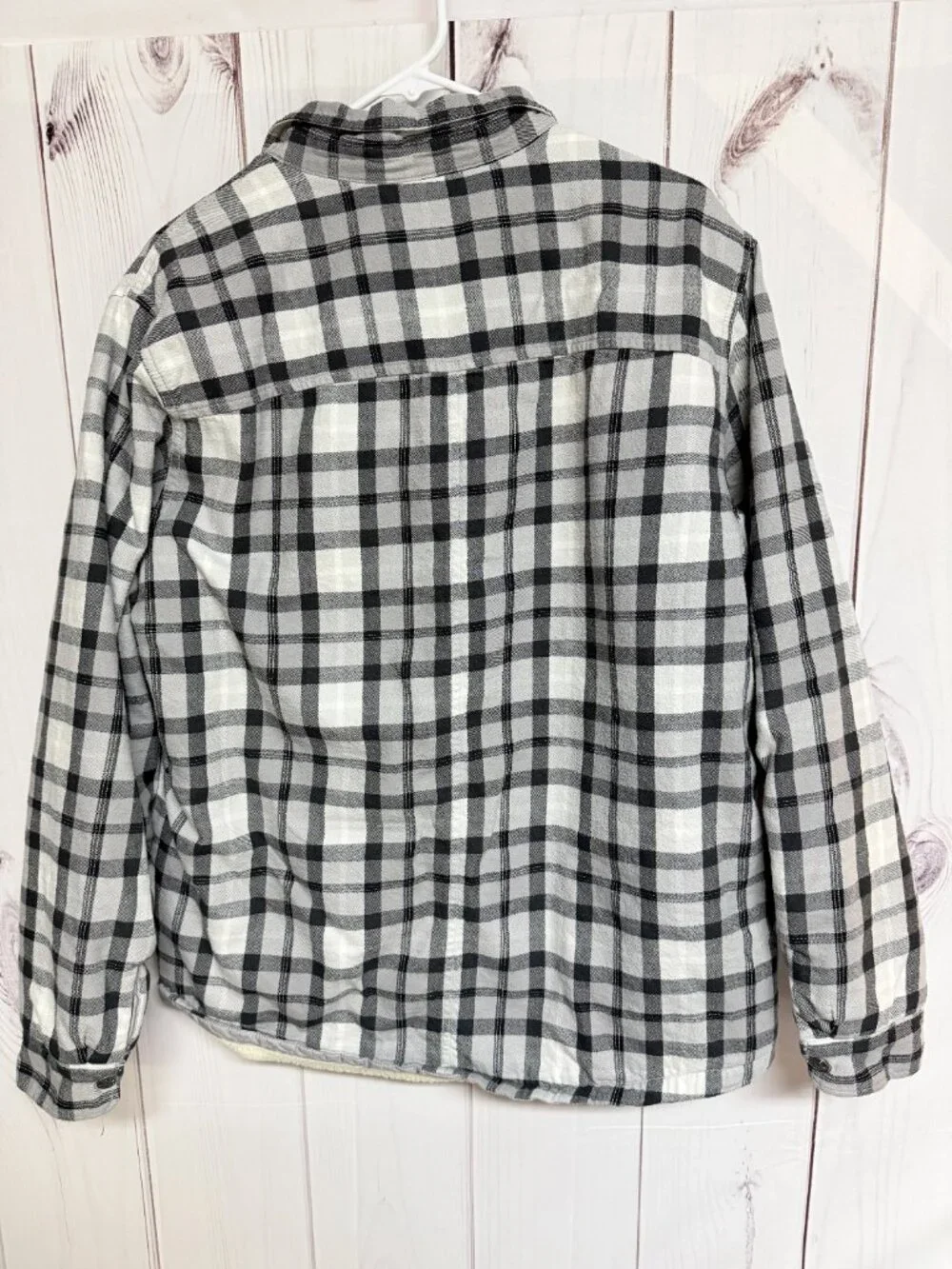 The‎ North Face Men’s Sherpa Flannel Jacket Large Plaid Snap EUC